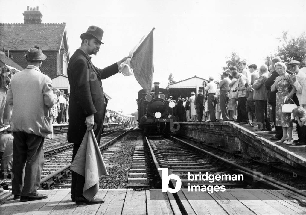 The massive part that preserved railways now play in British tourism started with the reopening of the Bluebell Line in East Sussex, on August 8, 1960 (b/w photo)