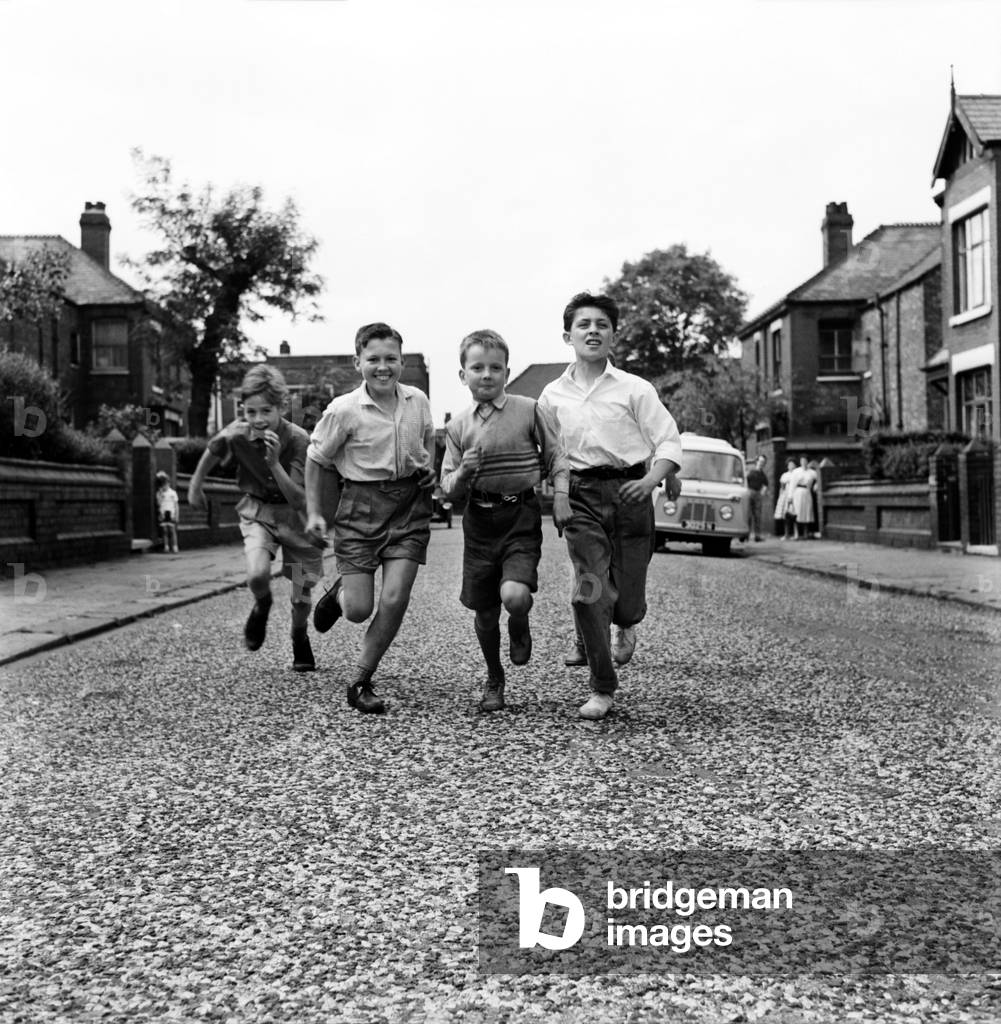 Whit Walks Manchester A group of young lads seen here in their neighbourhood before taking part in the Manchester Whit Walk parade. June 1960