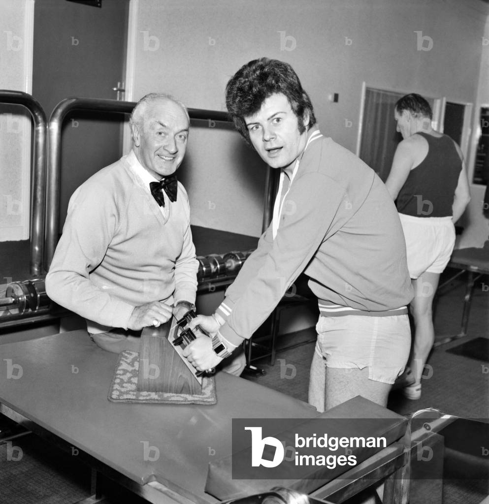 Pop star Gary Glitter, January 1975 (b/w photo)