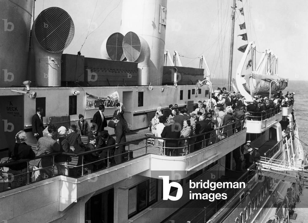 A day trip to Calais on the 'Golden Daffodill' June 1961 (b/w photo)