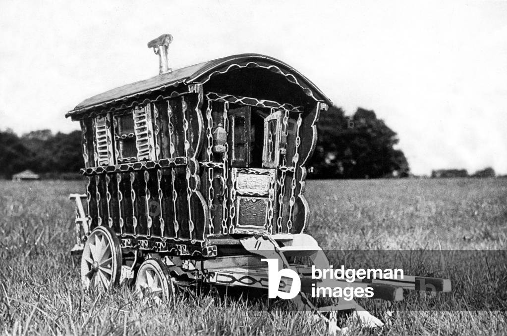 A traditional gipsy caravan, c.1960