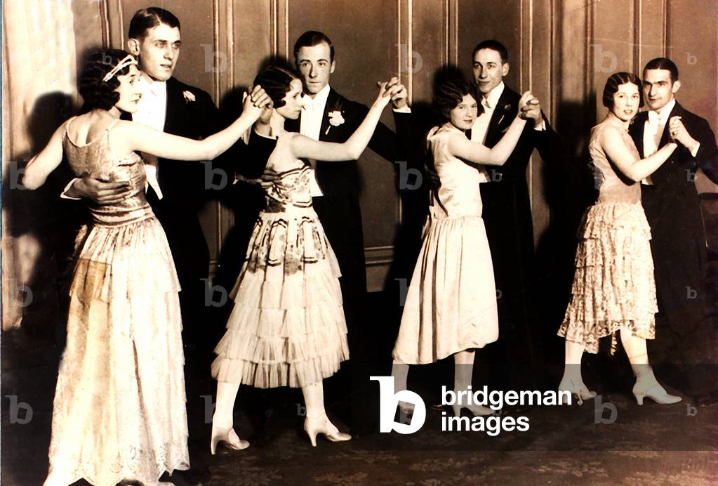 Farquhar MacRae dancing with his wife Alice MacRae at Glasgow dance hall the Locarno, circa 1923 (b/w photo)