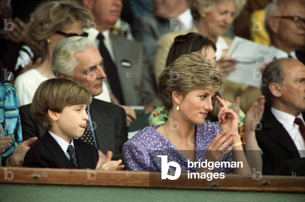 Wimbledon Ladies Final, Princess Diana and Prince William, 6th July 1991 (photo)