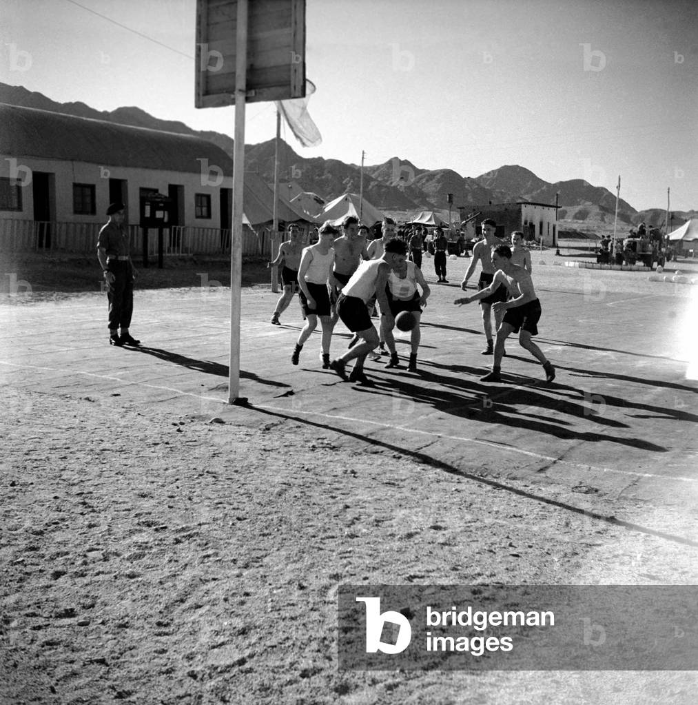 British soldiers enjoy some time off in Aqaba, Jordan. March 1952 C1292-001
