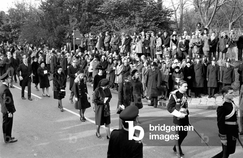 Duke of Norfolk Funeral, February 1975 (b/w photo)