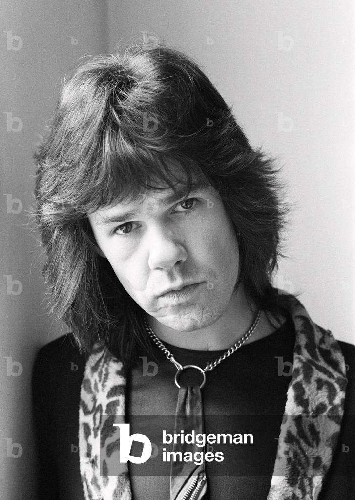 British blues guitarist and singer Gary Moore of Thin Lizzy. 27th March 1979 (b/w photo)