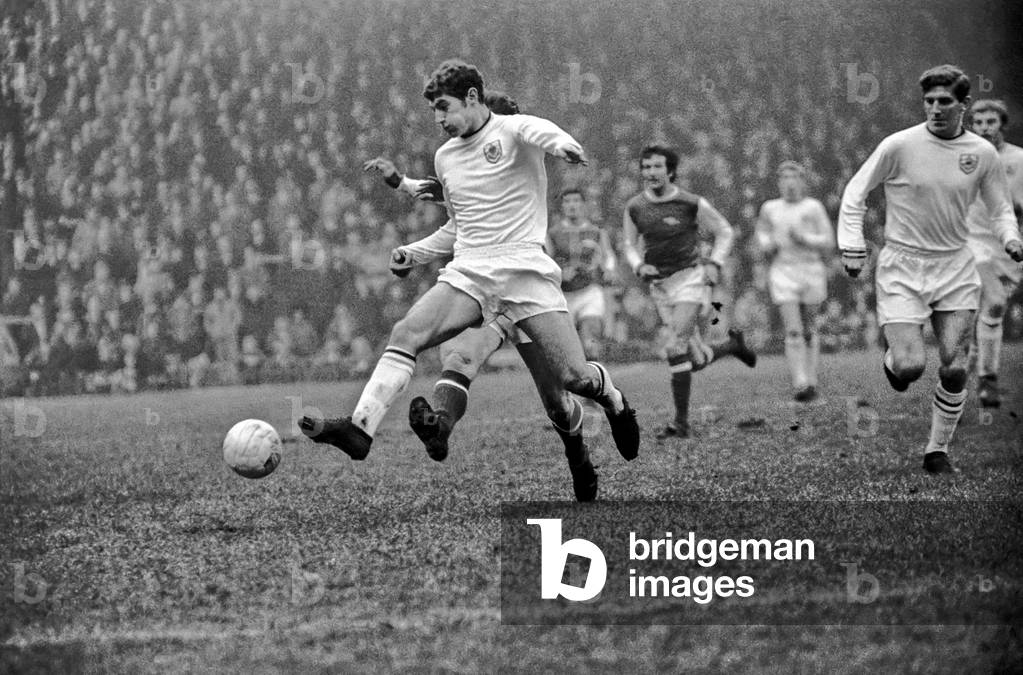 English League Division One match at Highbury. Arsenal 3 v Burnley 2. Action from the game. December 1969 (photo)