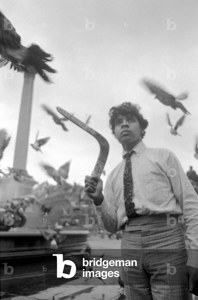 17 year old Bindi Williams an aboriginal boy actor, flew into London to see the first transmission in colour of a new Australian series called 