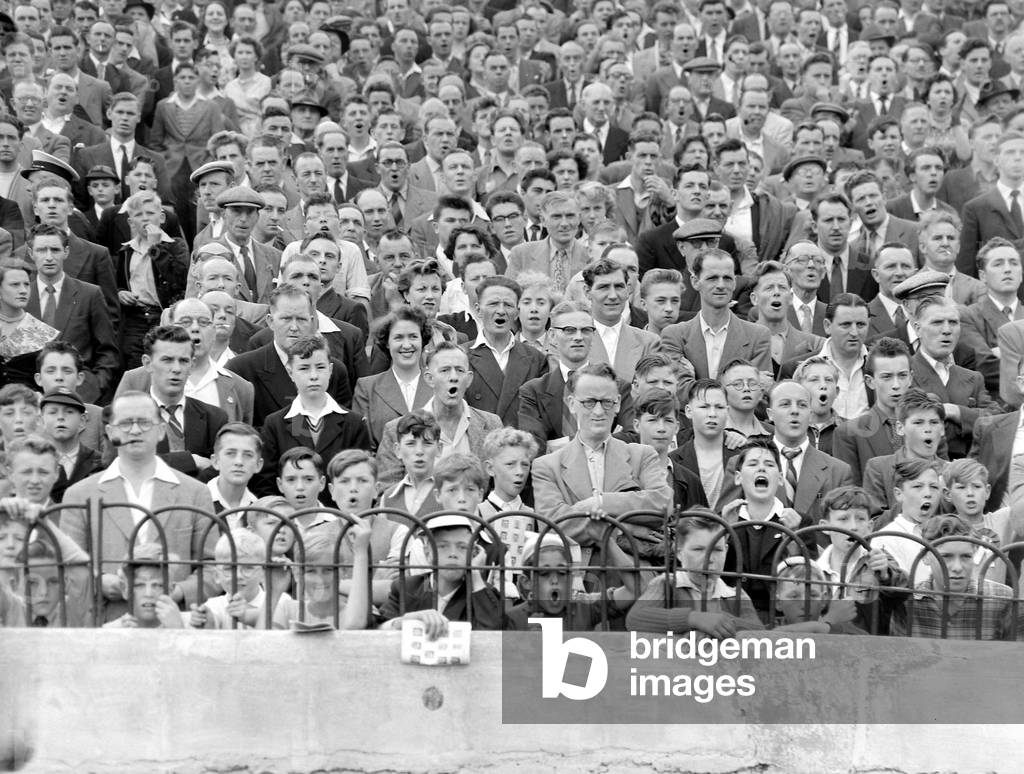 Chelsea supporters seen here in the stands at Stamford Bridge. August 1954People 1648 (photo)
