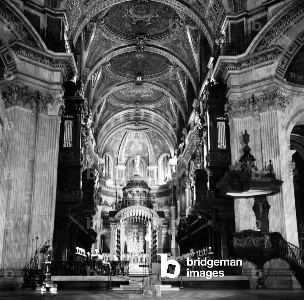 The interior of St Paul's Cathedral showing the High alter after being illuminated by thousands of bulbs for the Son Et Lumiere show. 7th October 1968.