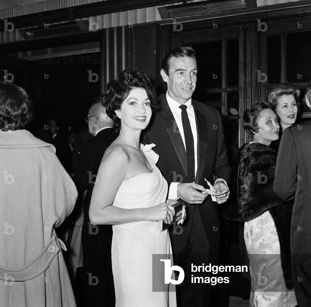 Sean Connery and Zena Marshal attend the Film Premiere of 'DR NO' 7th October 1962.