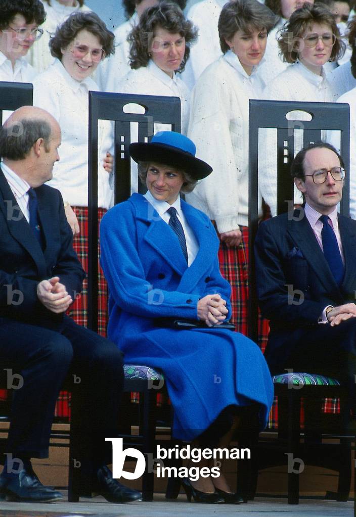 Princess Diana Princess of Wales April 1988 sitting with Malcolm Rifkind