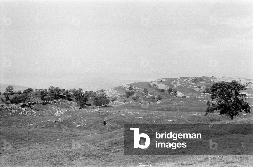 Malham Moor, Yorkshire, September 1971 (b/w photo)
