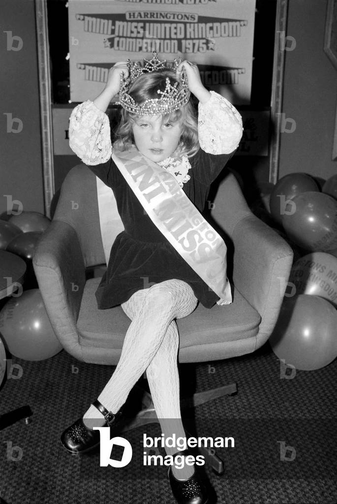 Is my crown on straight?
Competitors in the Mini Miss UK beauty competition. January 1975