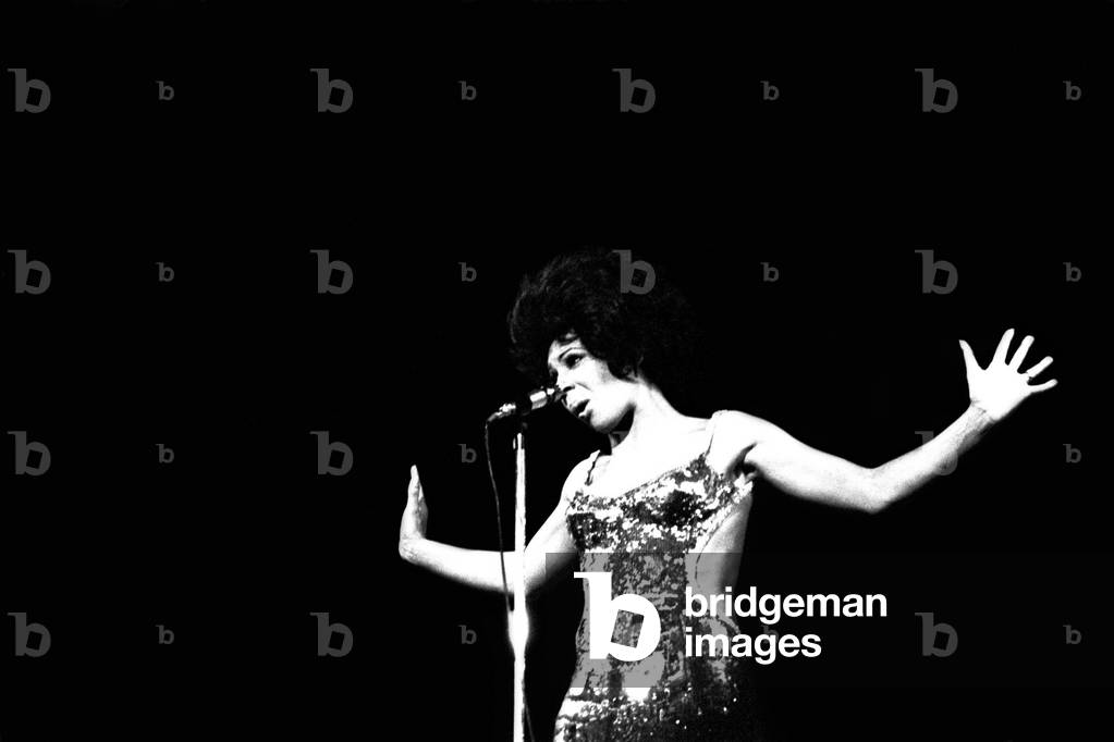 Shirley Bassey performing on stage in concert at Newcastle City Hall 30th April, 1971