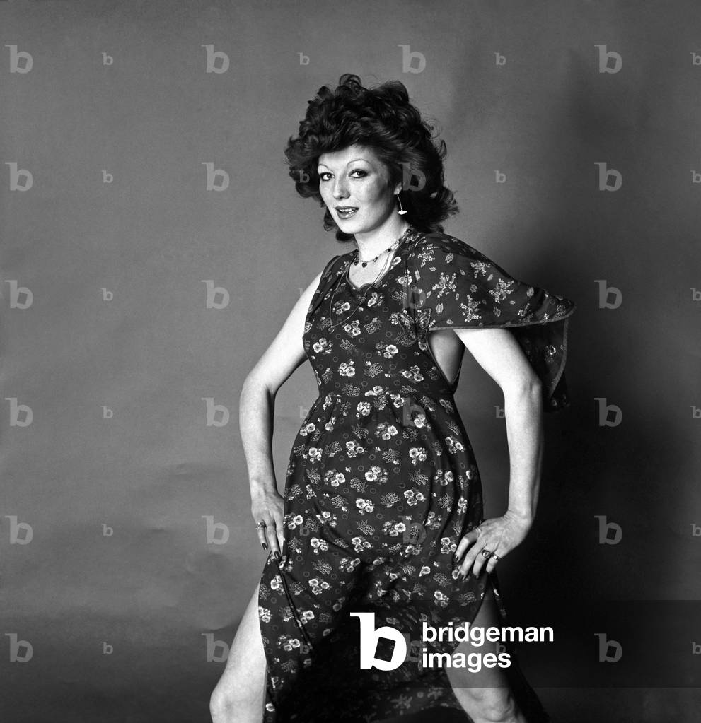 Rula Lenska who stars in the Rock Follies TV Series, March 1976 (b/w photo)