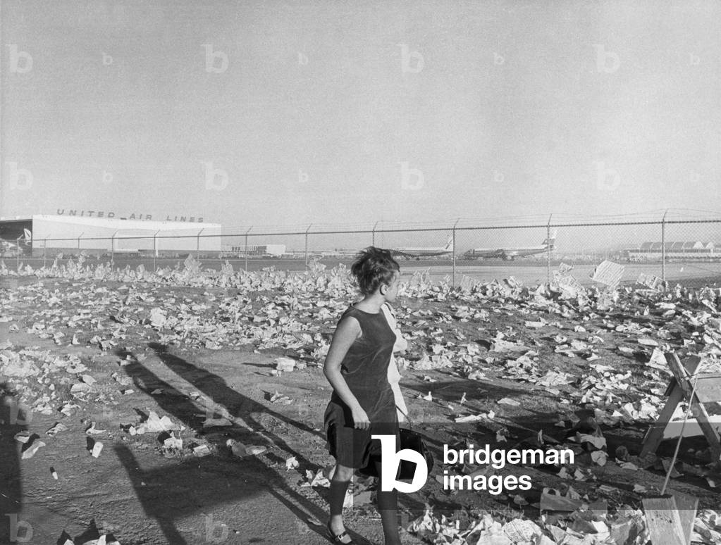 San Francisco airport after 1000 Beatles fans came to see them touch down for the start of their American tour.
21st August 1964.