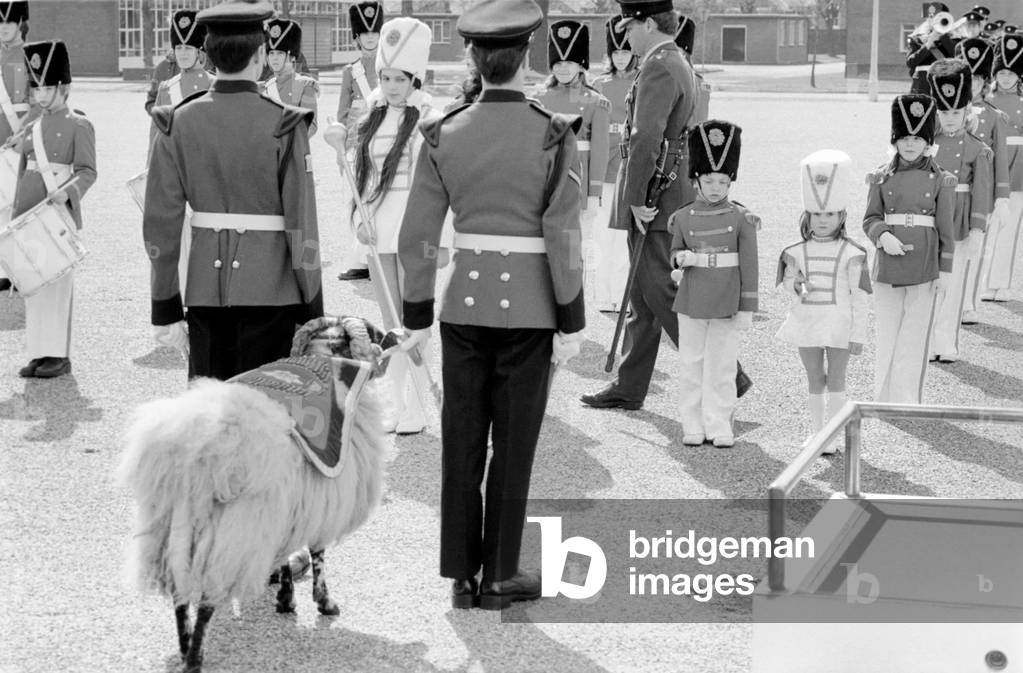 Children: Passing Out Parade: General views during the march past, April 1977 (b/w photo)
