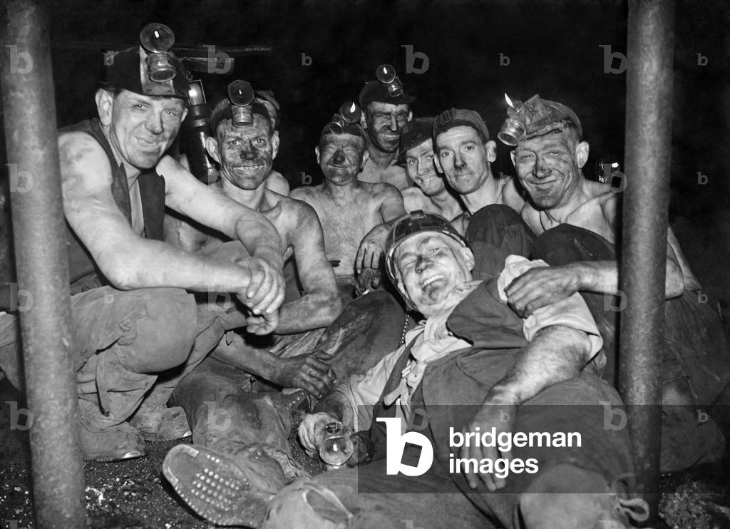 Coal mines underground scenes at Norton Hill Colliery, Somerset.