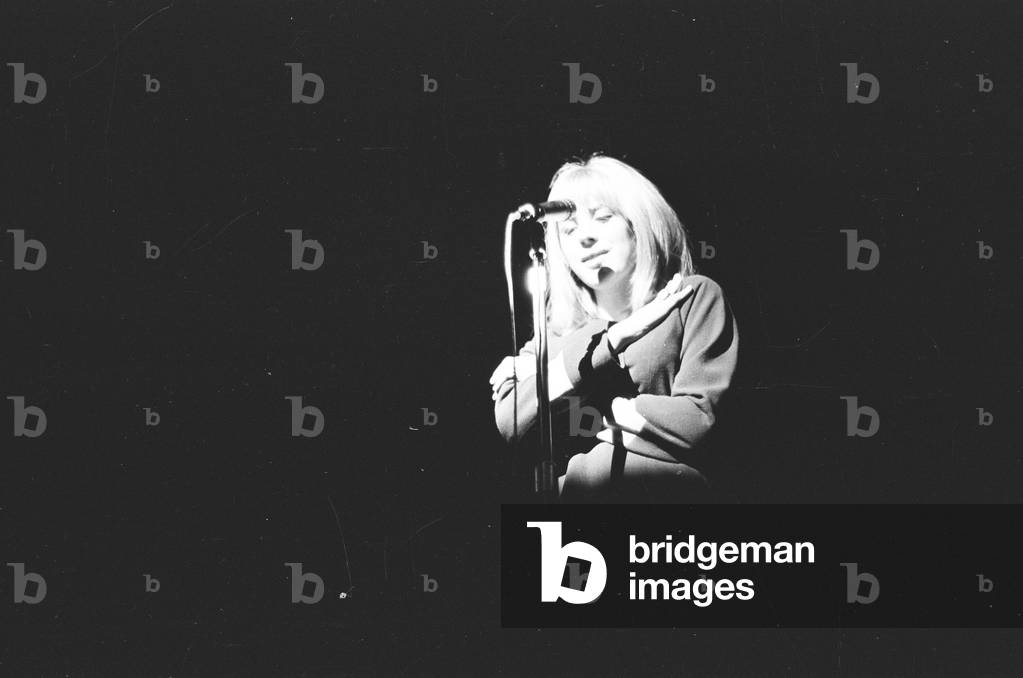 Marianne Faithfull performing in Paris. 5th January 1965 (b/w photo)