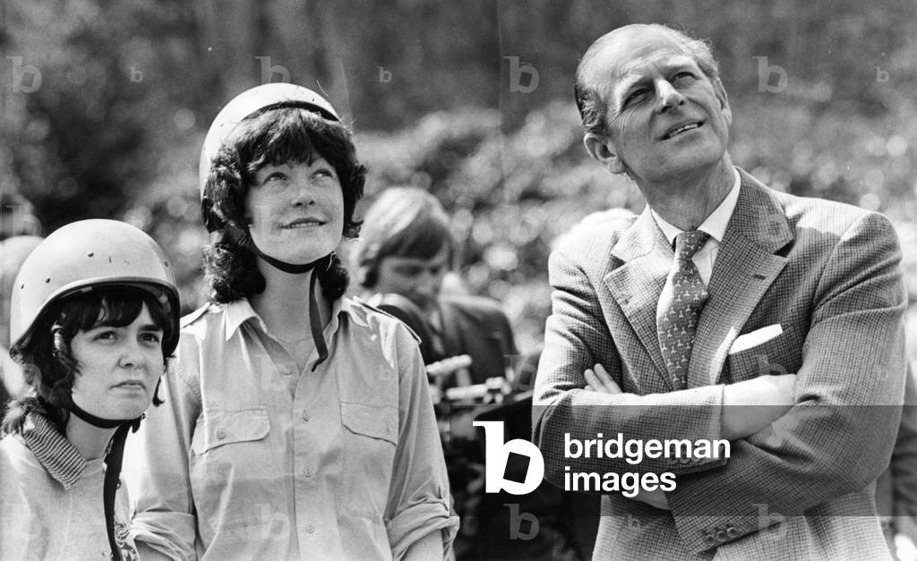 Prince Philip, Duke of Edinburgh, with youngsters at the Eskdale Outward Bound School, 
27/04/1979