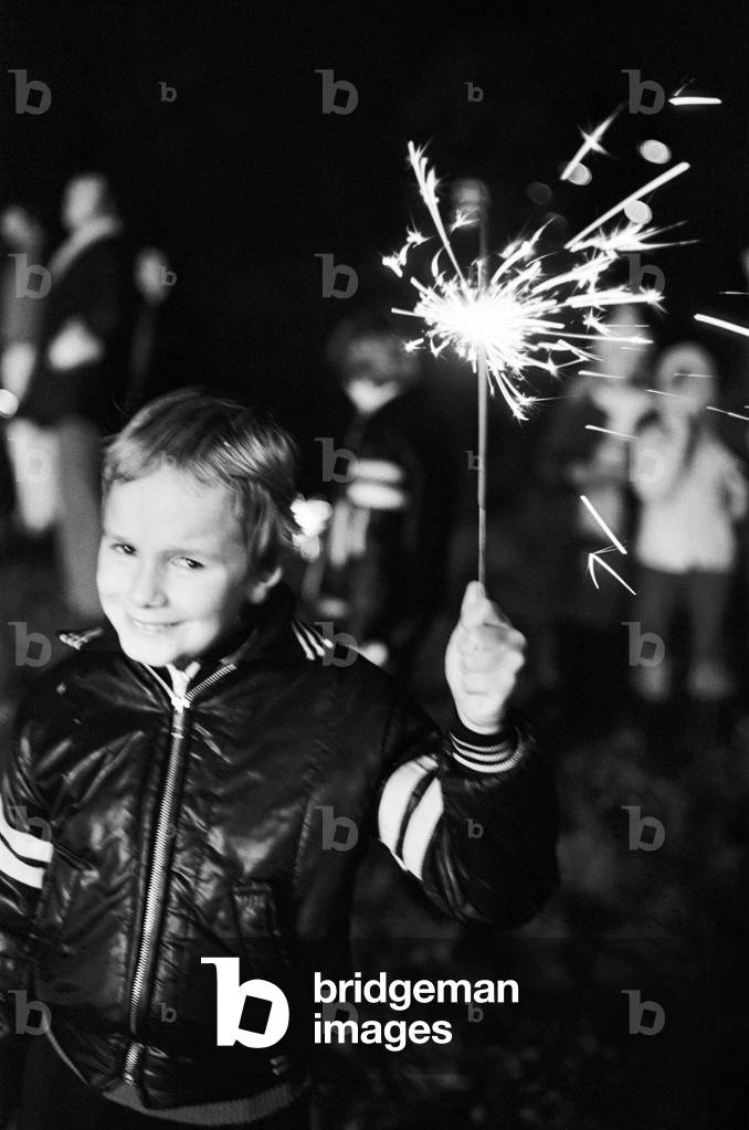 Bonfire Night in Birmingham. 5th November 1978 (b/w photo)