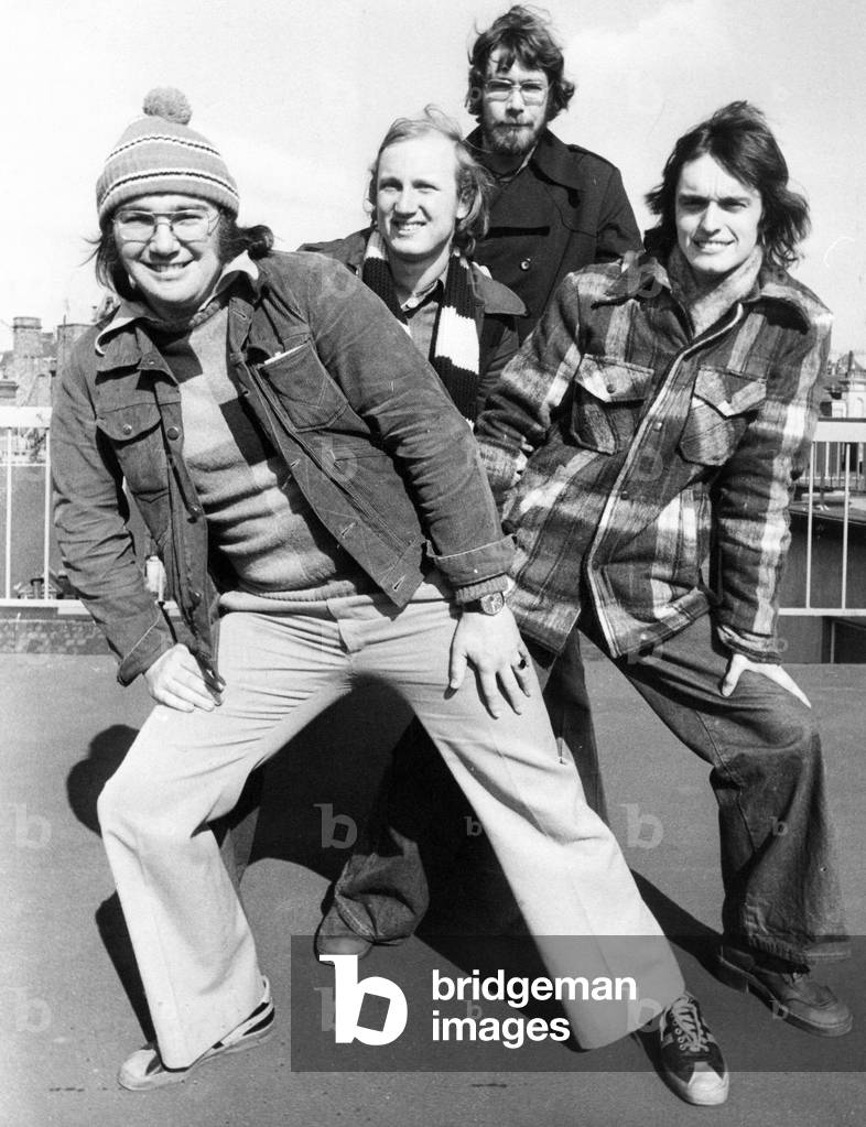 North East band Deja Vu (l to r) Peter, Paul, Robb and Charlie 3 April 1976 (b/w photo)