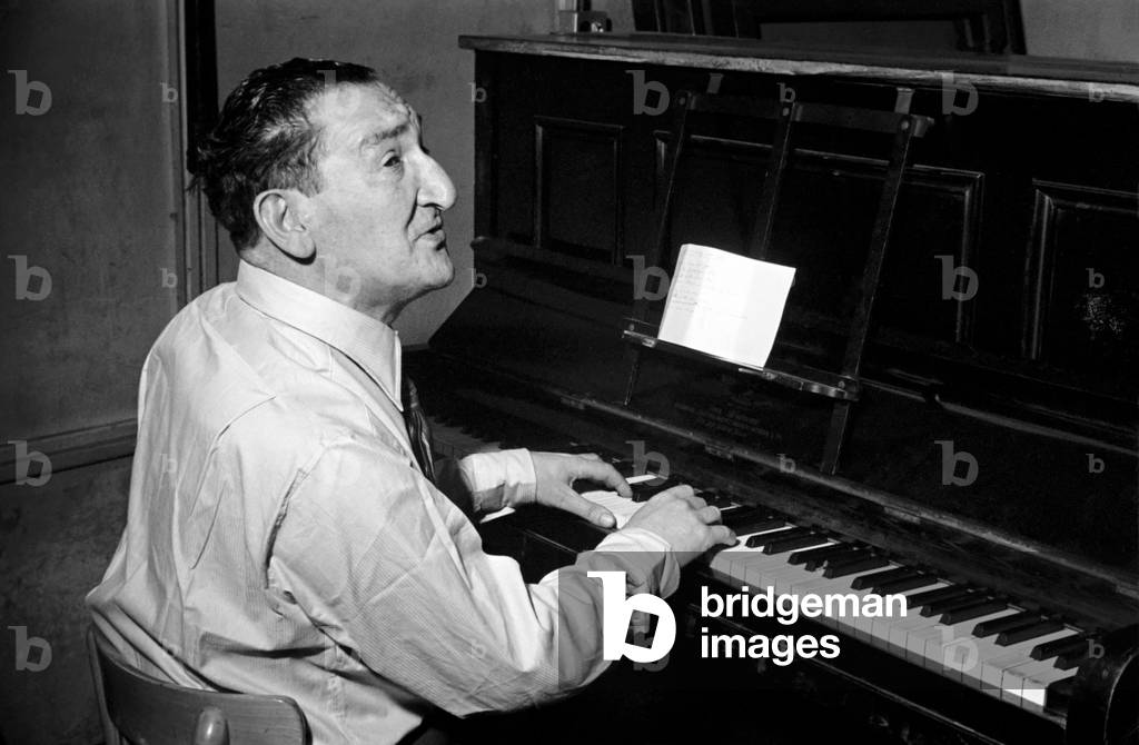 Song writer Harry Leon seen here playing piano. May 1953 D2367-006