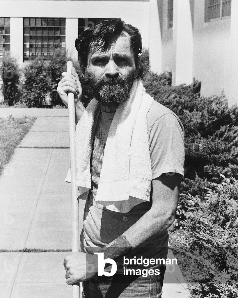 Charles Manson, August 1980 (b/w photo)