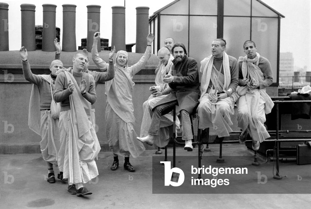 George Harrison with the Radha Krishna. March 1970