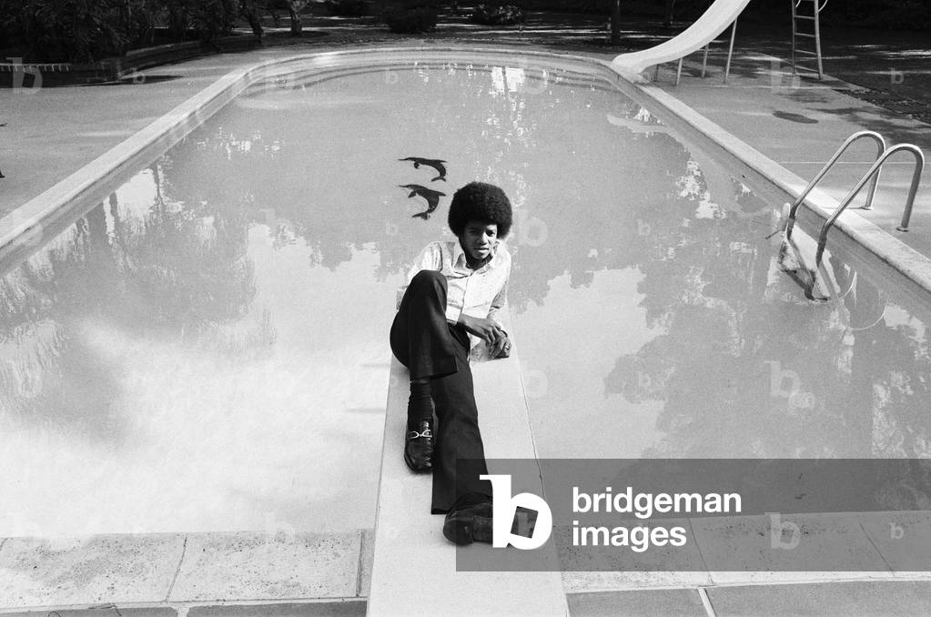 The Jackson Five at home in Los Angeles. 23rd February 1973 (b/w photo)