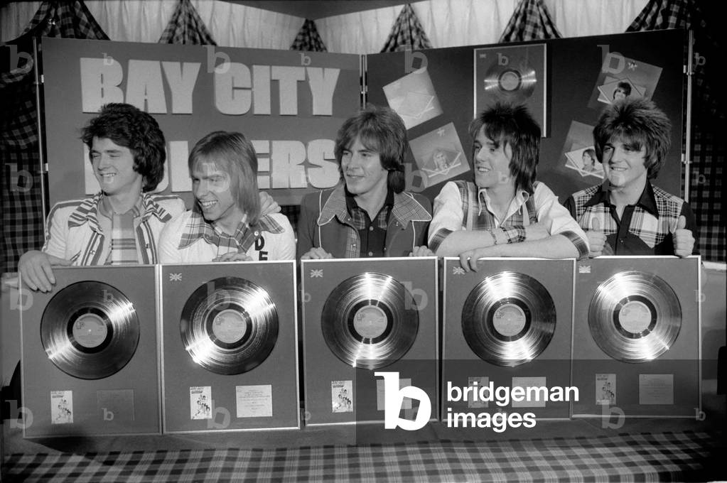 Rolling In Gold, The Bay City Rollers, 25th March 1975 (b/w photo)
