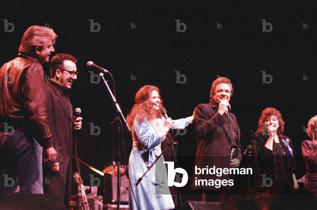 Johnny Cash, in concert at the Royal Albert Hall, London, Sunday 14 May 1989 (photo)