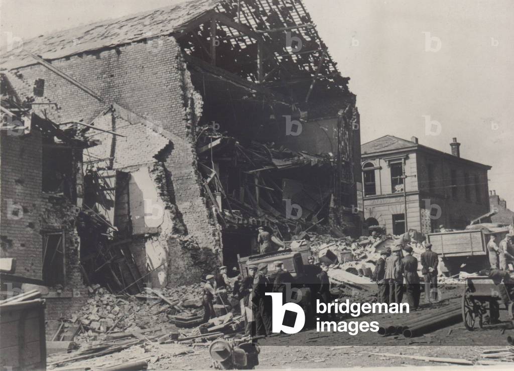 A cinema suffered severe damage during an enemy air raid over a North East coast town Circa 1939 - 45