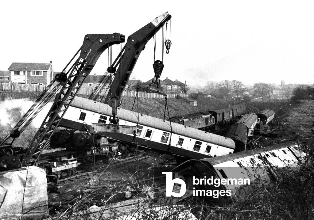 The crash of the Kings Cross to Aberdeen sleeper train called The Royal Northumberland Fusiliers at Morpeth on May 7th, 1969