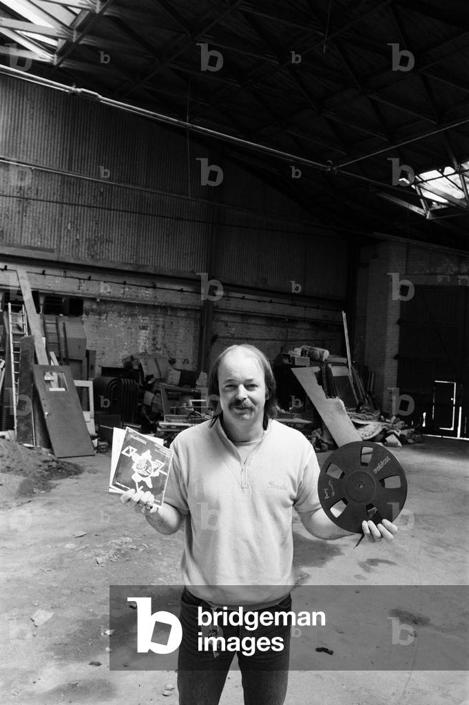 Rob Bruce at Rich Bitch recording studios. 12th June 1986 (b/w photo)