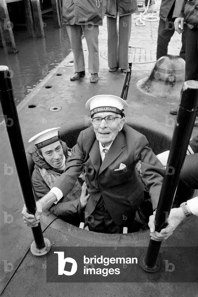 Submariner Mr. Jim Chapman, aged 103, March 1975 (b/w photo)