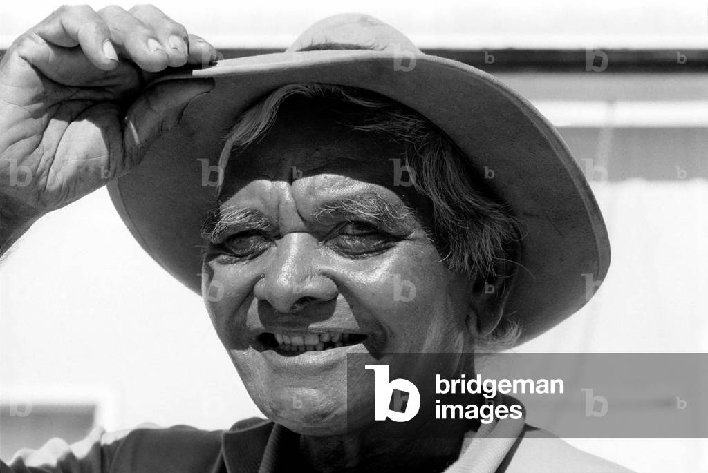 Marble Bar Western Australia: Marble Face - 64 year old Paddy Blair, April 1977 (b/w photo)