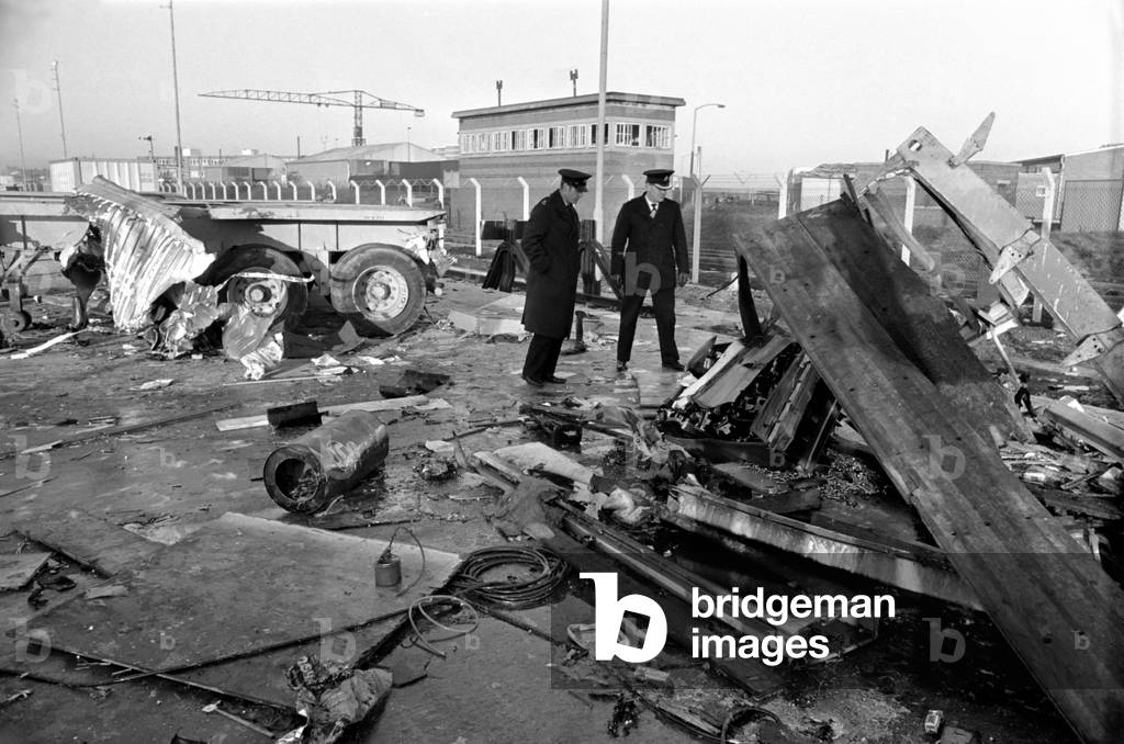 Tanker Explosion: All that remains of the container after the explosion in which one man died at the container base in Bootle. Parts of the metal container were blown over a hundred yards away. November 1969