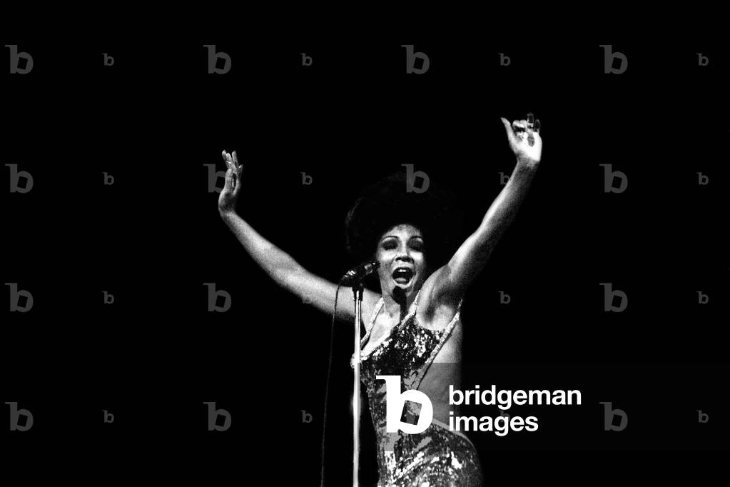 Shirley Bassey performing on stage in concert at Newcastle City Hall 30th April, 1971