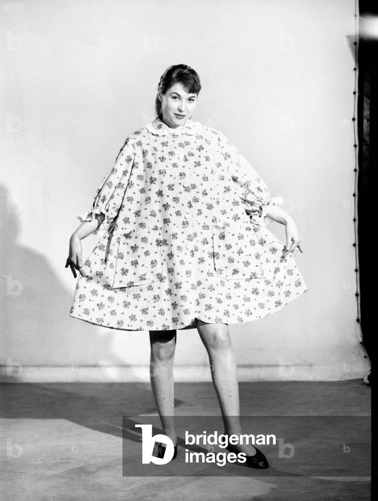 Clothing: Fashion: Nightwear, 1957 (b/w photo)