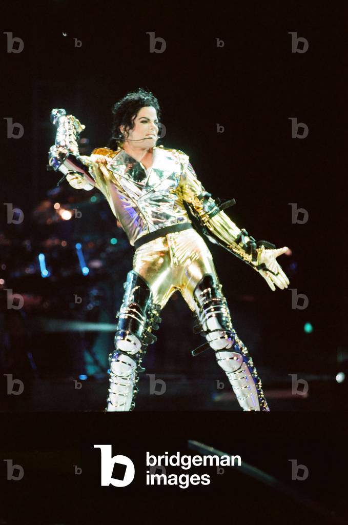 Michael Jackson seen here on stage in Prague, 8th September 1996 (photo)