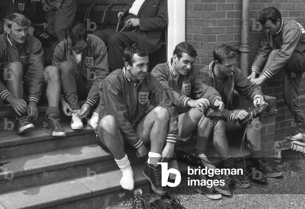England's preparations for the World Cup finals in July are hotting up. Mr Alf Ramsey, the team manager has gathered 27 players together at Lilleshall, Shropshire, for 12 days of training. He will name 22 next Friday for the Continental tour, and these men, he says, 