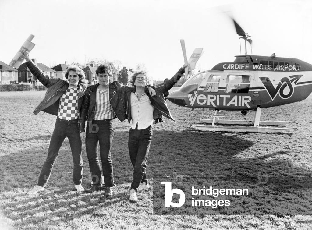 Welsh rock band Ceffyl Pren. 12th January 1984 (b/w photo)
