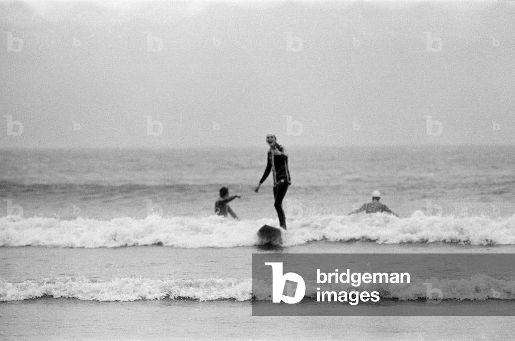 Surfing in Saltburn. 1971.