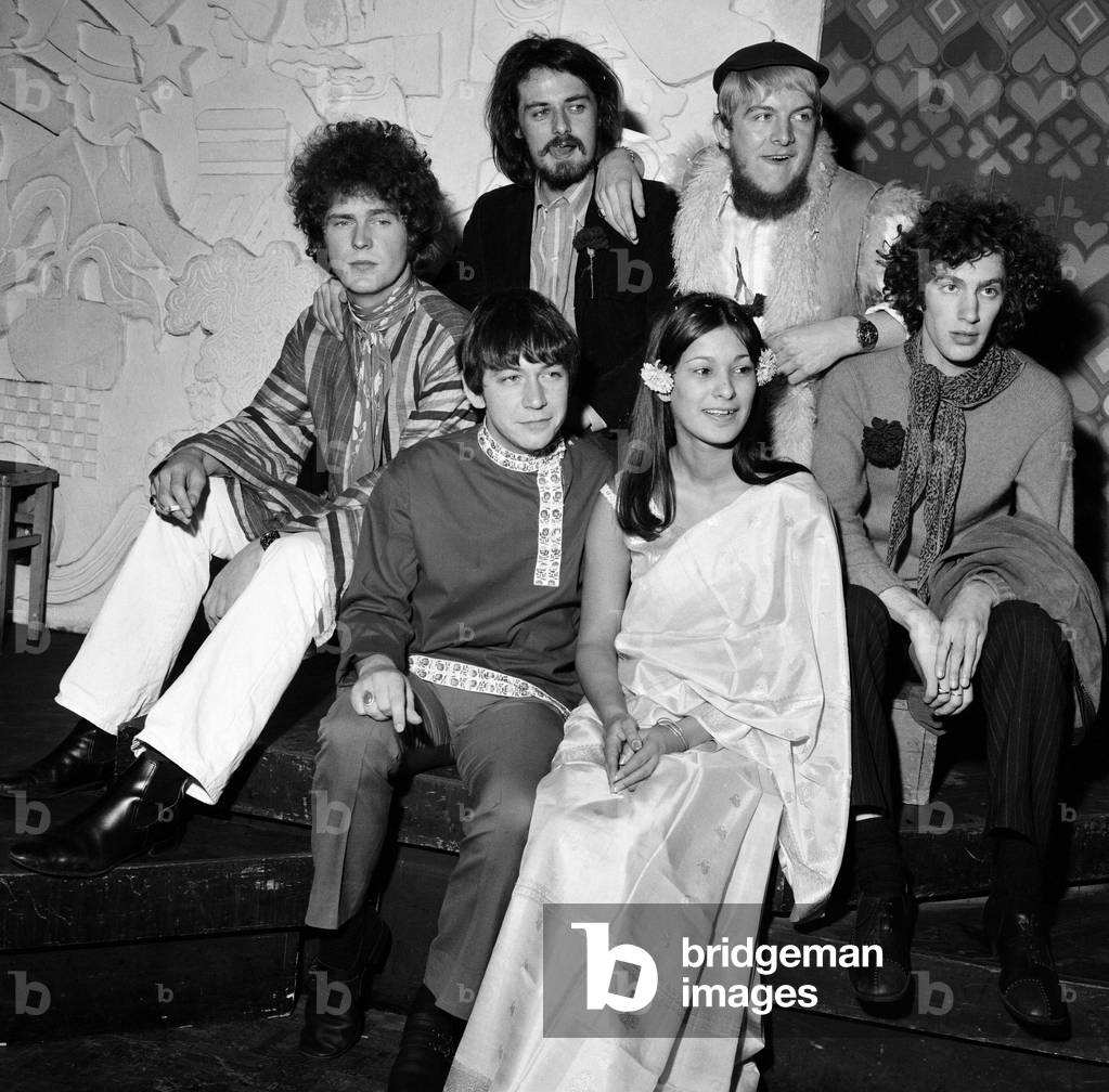 Wedding of Eric Burdon, lead singer of British rock group The Animals, to Angie King at Caxton Hall, London.. September 1967 (b/w photo)