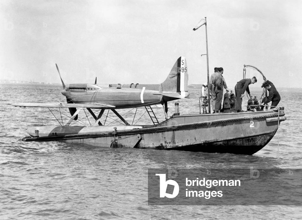 Schneider Trophy Race 1931. The Supermarine Rolls-Royce Seaplane S.6.B. which obtained the Schneider trophy for Britain seen here during testing on The Solent. September 1931