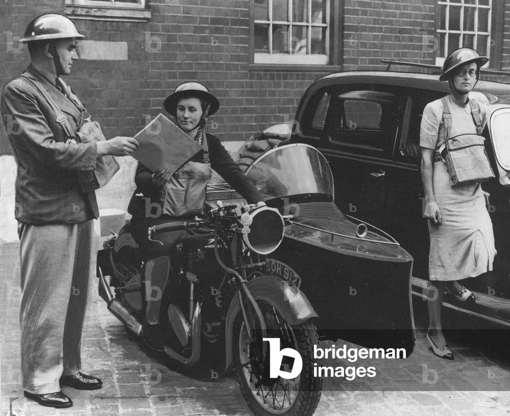Volunteer women messengers take an active part in the working of the Auxiliary Fire Services, Birmingham, 6th September 1939.