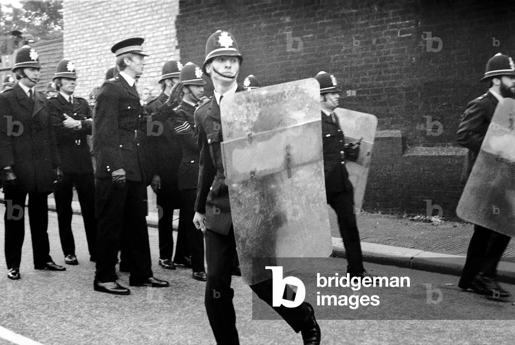 The Birmingham Riots, August 1977 (b/w photo)