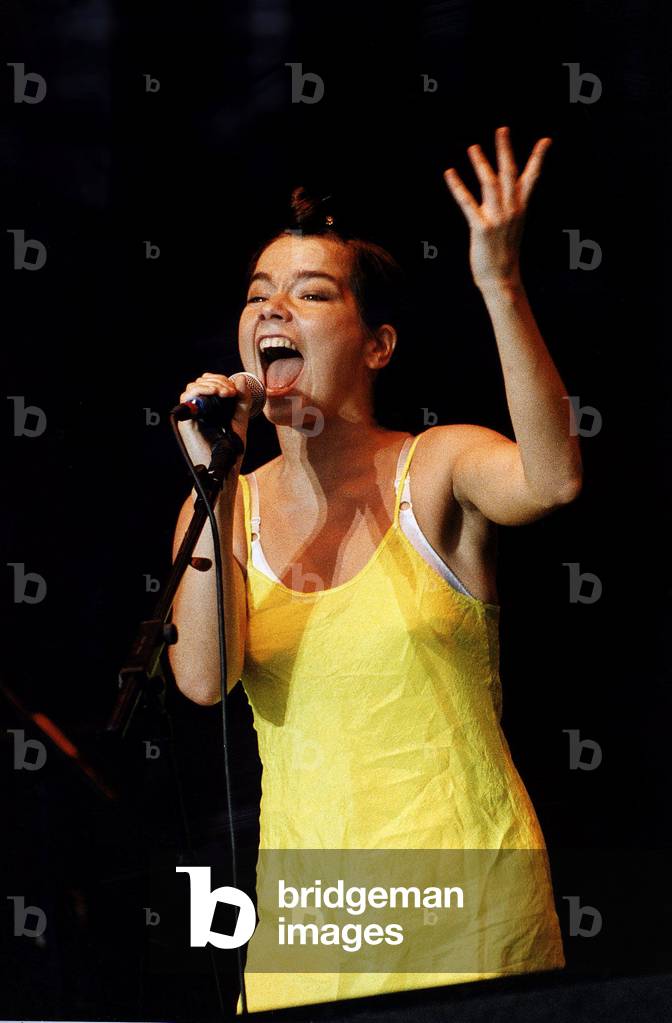 Bjork the singer from Iceland on stage at T In The Park music